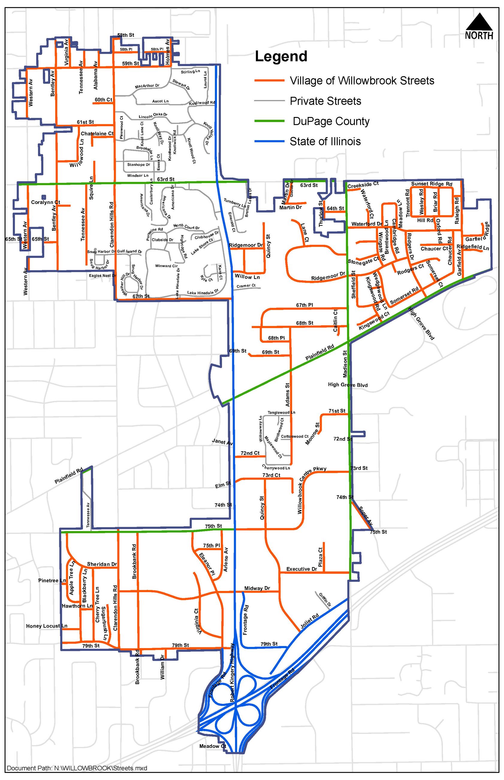 Willowbrook Streets Agency Jurisdiction